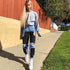 Contrast color hollowed-out trousers for women - ROUTINE FASHION